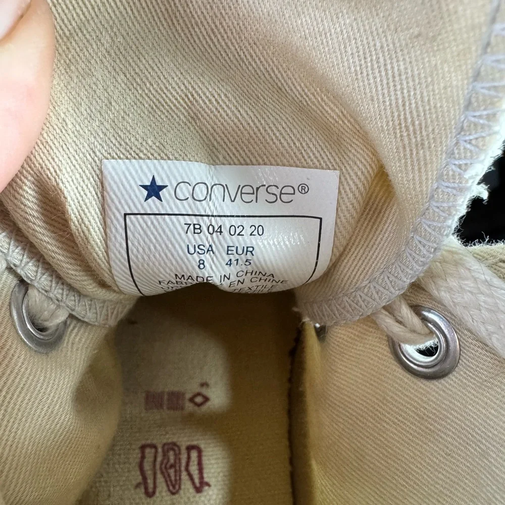 Converse High Top Sneakers - Pale Blue with Brown Patch